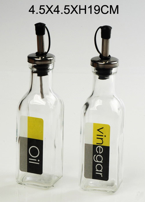 Square Glass Oil & Vinegar Bottles