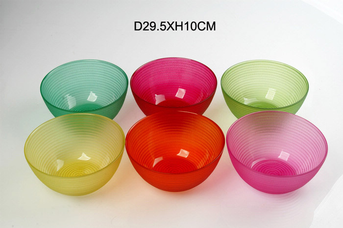 6 Pcs Colored Glass Bowl Set