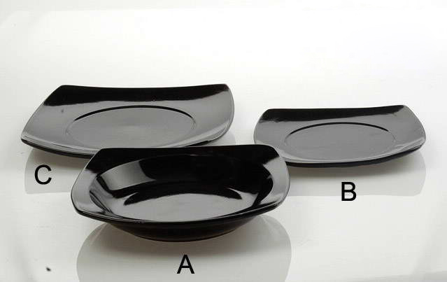 Black Square Ceramic Plates