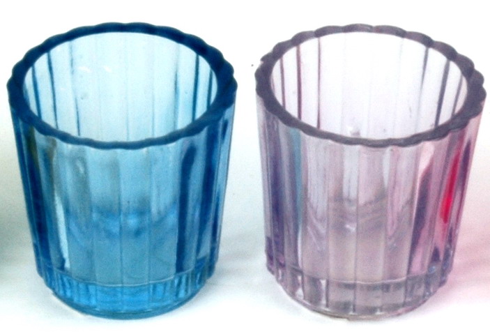 Colored Glass Candle Holders